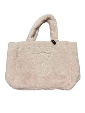 Victoria's Secret Ivory/Cream Faux-Fur Tote Bag-NWT